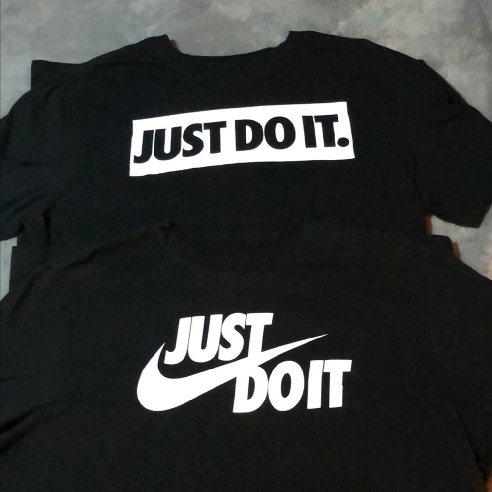 2- Nike “Just Do It” Logo Men T-shirt. XL. Black